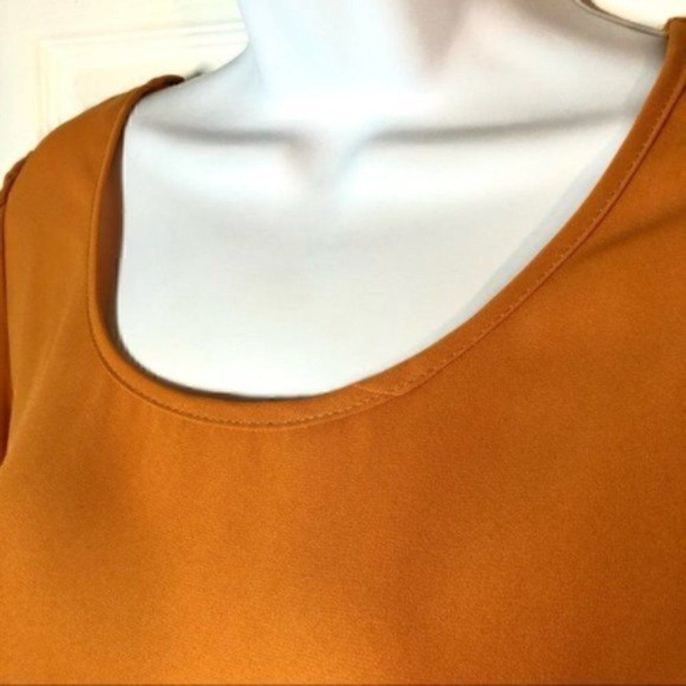 Brenda’s Button Back Blouse Mustard Yellow S - Picture 6 of 9